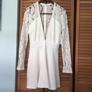 White Lace Long Sleeve Dress